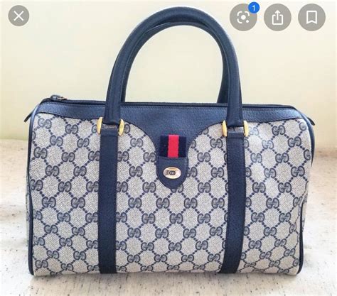 navy blue vintage gucci bags|gucci boston bag blue.